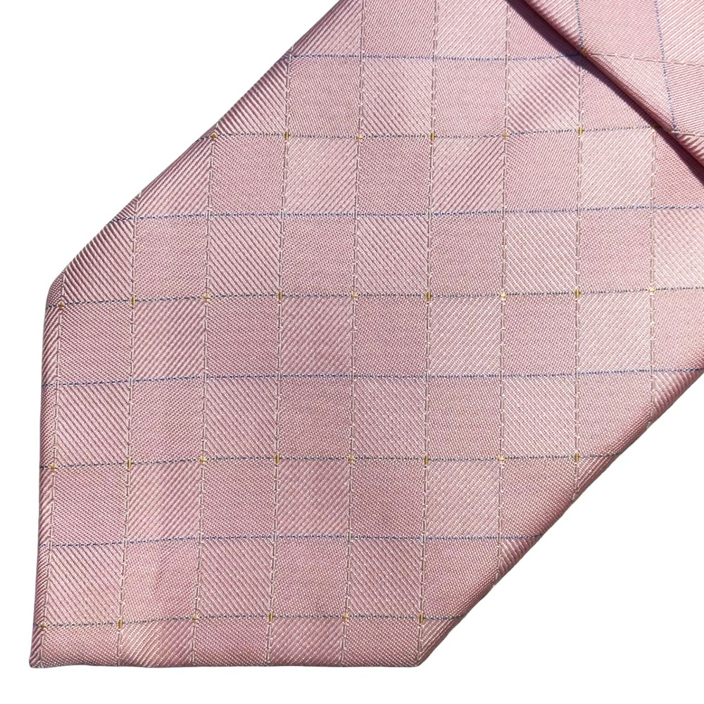 BURBERRY London Men's Checkered Neck Tie • 100%‎ Silk • two-tone pink